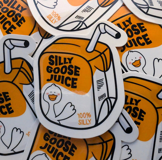 Silly Goose Juice Sticker | Funny Sticker | Water Bottle | Laptop | Waterproof | Cute