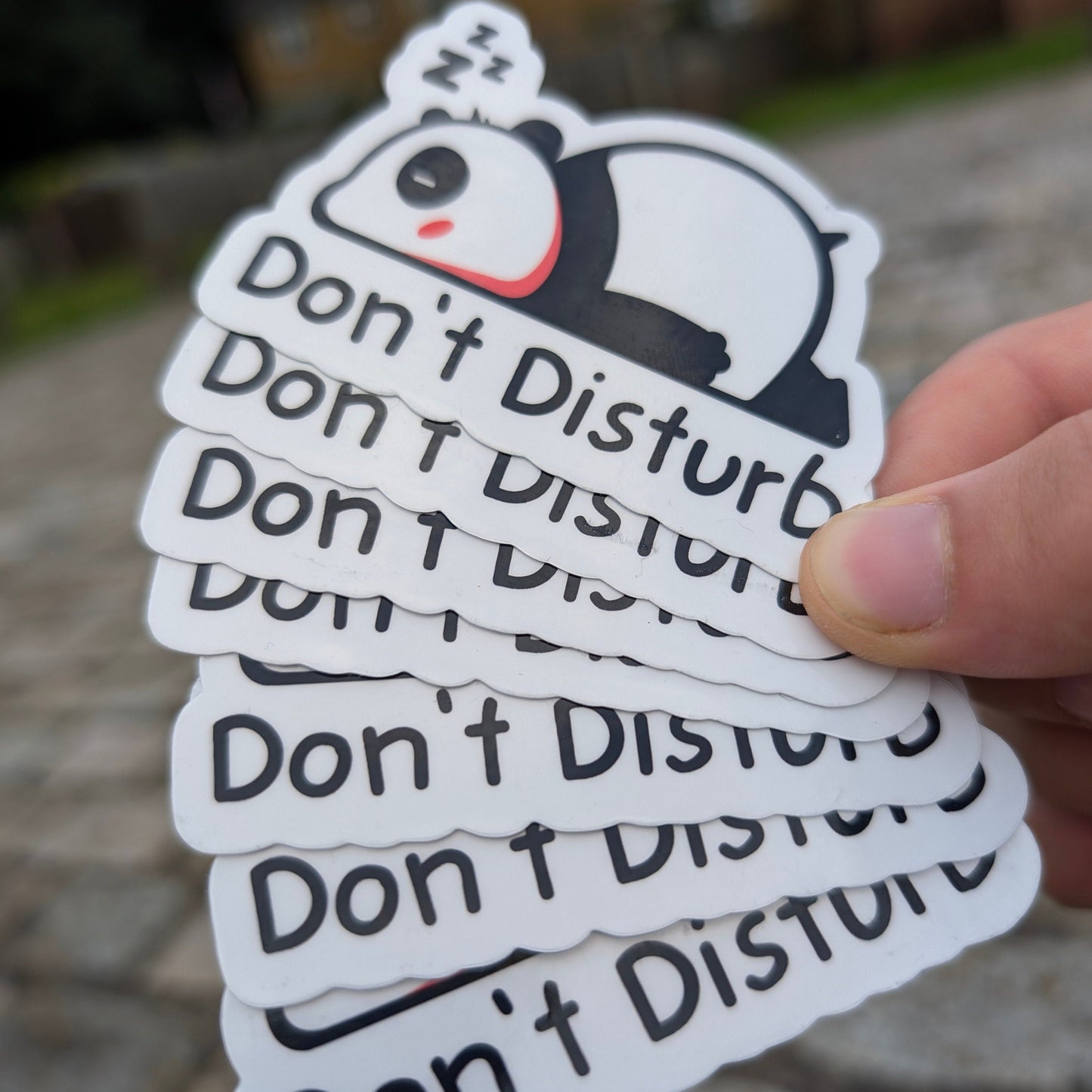 Cute Chibi Panda Sticker, Sleeping Panda Decal and Adorable Panda "Don't Disturb" | Kawaii Panda Label | Panda Lover Gift