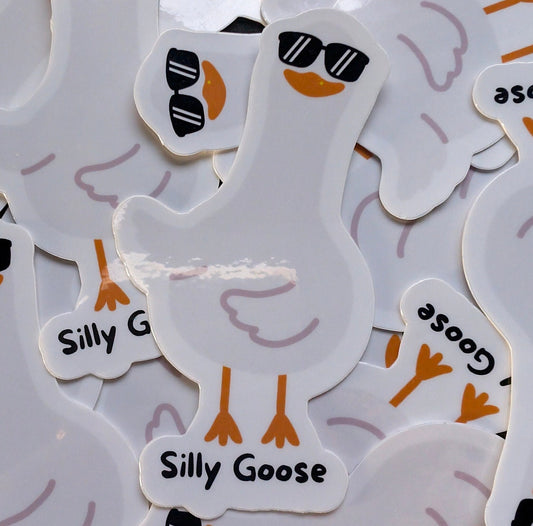 Silly Goose Sticker | Funny Sticker | Water Bottle | Laptop | Waterproof | Cute