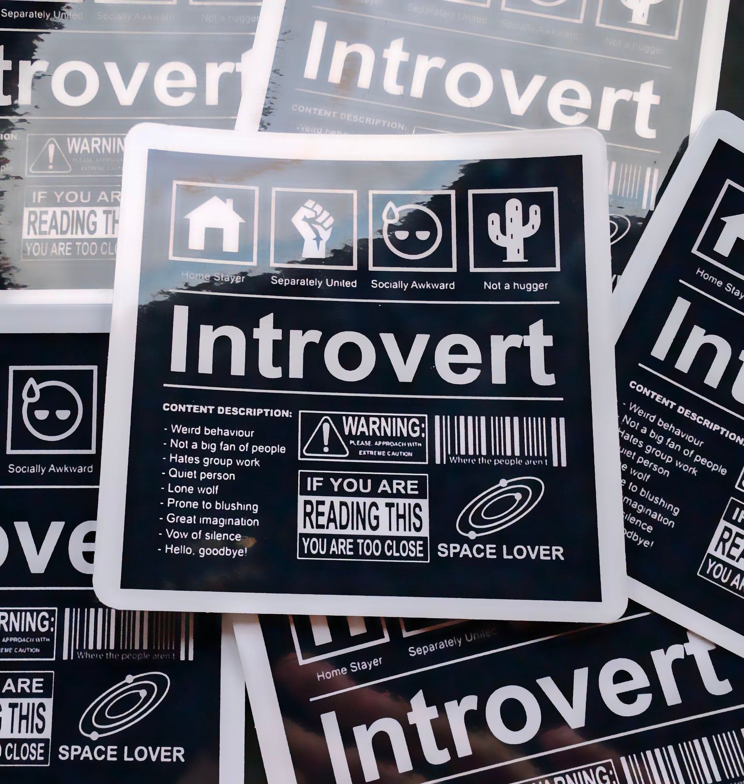 Introvert Lable | Anxiety | Social Anxiety | Vinyl Sticker | Laptop Decal | Mental Health | Autism Sticker | Introvert