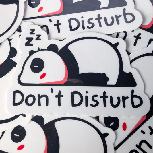 Cute Chibi Panda Sticker, Sleeping Panda Decal and Adorable Panda "Don't Disturb" | Kawaii Panda Label | Panda Lover Gift