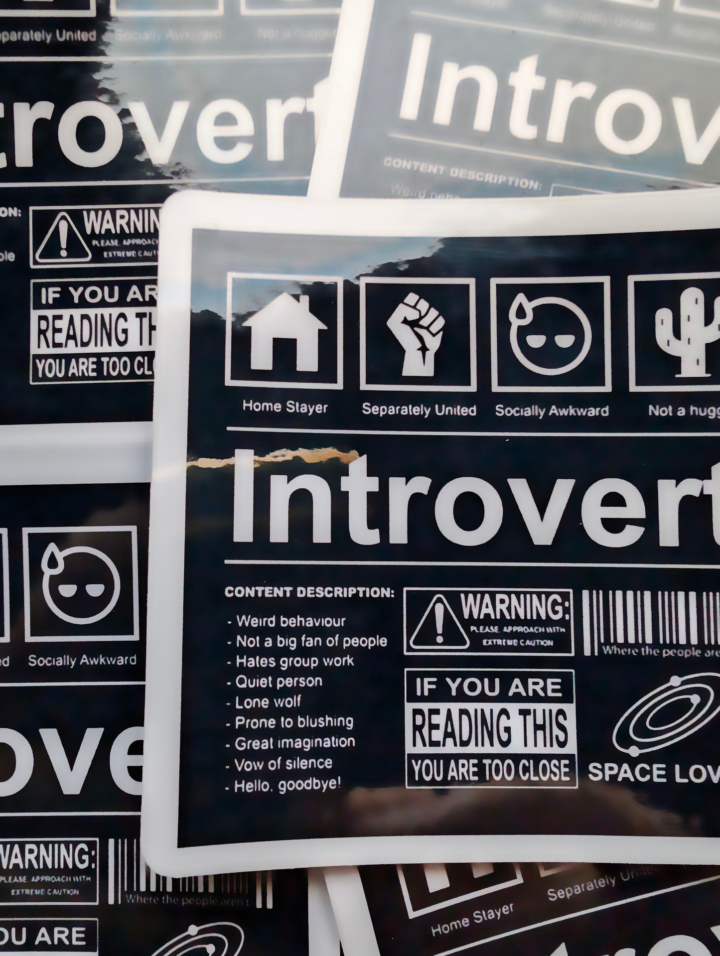 Introvert Lable | Anxiety | Social Anxiety | Vinyl Sticker | Laptop Decal | Mental Health | Autism Sticker | Introvert