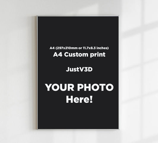 A4 (297x210mm or 11.7x8.3 inches), 240gsm Custom Poster